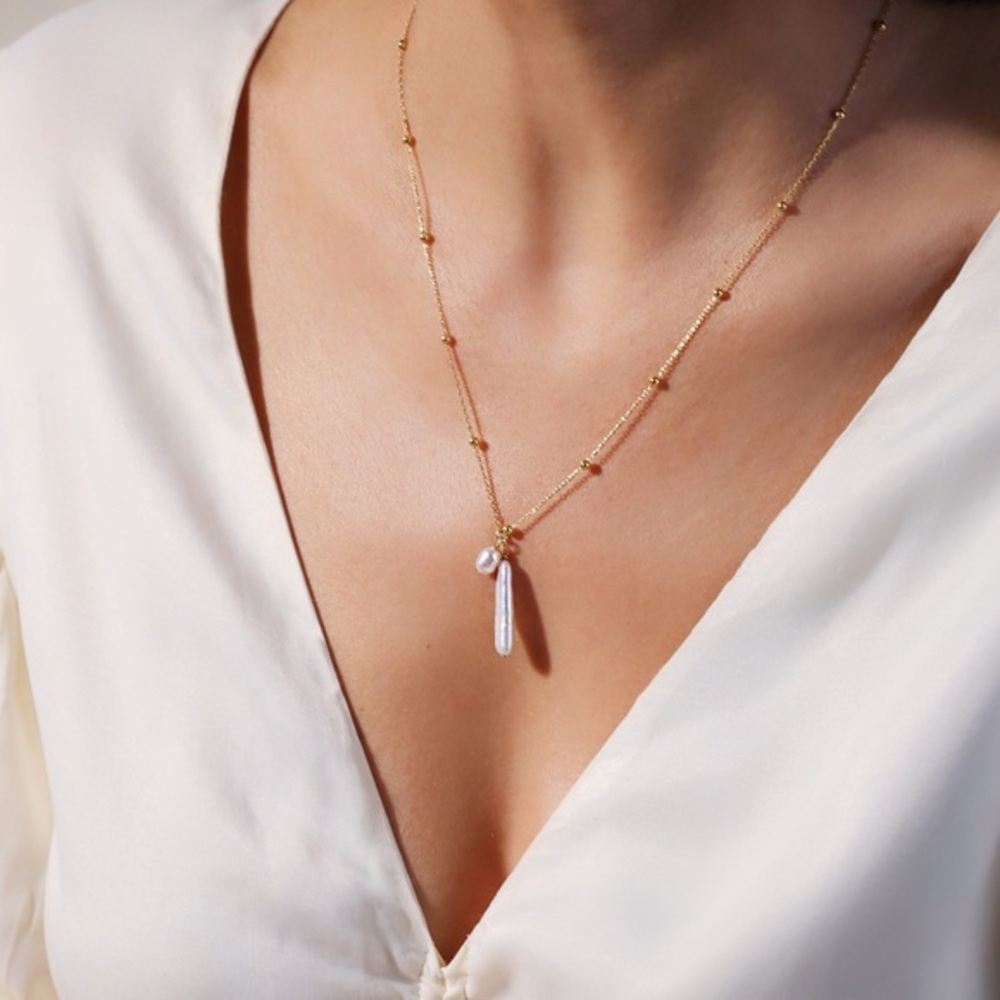 Gold Vermeil Pearls Pendant Necklace